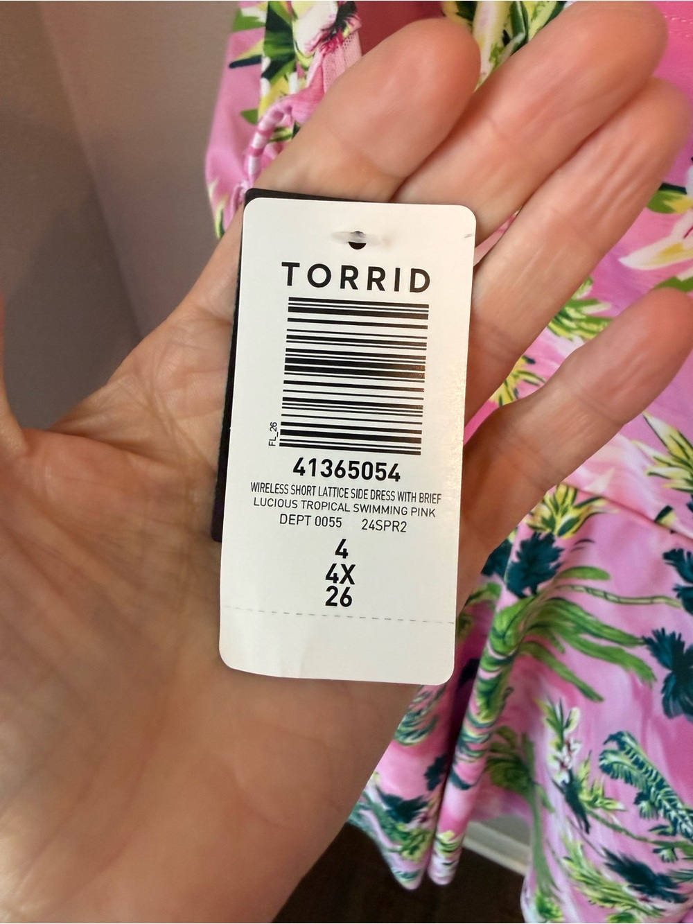 Torrid Pink Floral One-Piece Swim Dress - Picture 7 of 9
